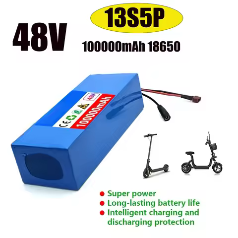 NEW 48V13S5P 100Ah lithium battery pack , suitable for 250-1000w with BMS Protection+Charger For bre
