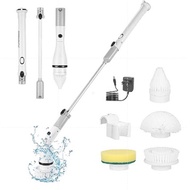 JESOPB Electric Spin Scrubber, Cordless Spin Scrubber With 4 Replaceable Brush Heads Handle Extends 