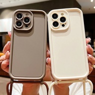 Liquid Silicone Crossbody Lanyard Case Compatible For iPhone 15 14 13 12 11 Pro Max Candy Necklace C