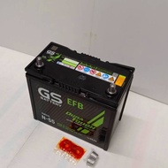 GS N55 ISS 12V.55Ah แบตเตอรี่รถยนต์ สำหรับระบบ i-Stop : MAZDA2 SWIFT YARIS Ativ Accord G9 Y2017 Civi