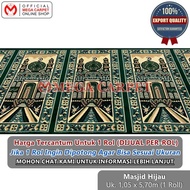 HIJAU (Expert) Roll Prayer Rug Mosque Carpet/ Prayer Room Carpet/ [Green Mosque Motif]