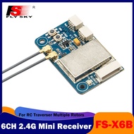 FLYSKY เครื่องรับสัญญาณขนาดเล็ก6ช่องสัญญาณ FS-X6B2.4GHz 4.0-8.4V เสาอากาศคู่สำหรับเครื่องส่งสัญญาณฟล