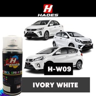 Hades Ivory White W09 Perodua Myvi Axia Alza Viva Touch Up Paint Aikka Aerosol Cat Spray Bottle 400m