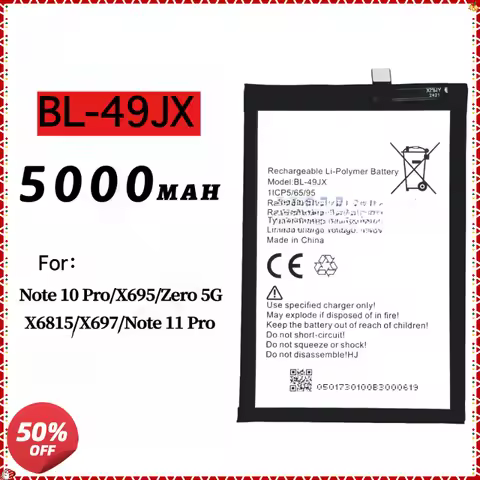 BL-49JX BL-51BX BL-49LX BL-49KX BL-49NX Battery New For Infinix Note Hot 12 X692 X669 8 8i 10 11 20S