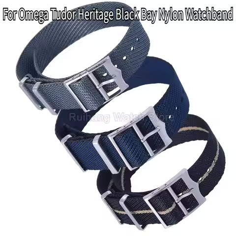 For Tudor Heritage Black Bay IWC Seiko Rolex Nylon Watch Strap Stainless Steel Buckle High-Durabilit