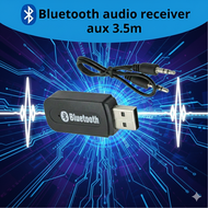 Bluetooth Receiver audio dengan kabel aux 3.5m buat speaker salon aktif USB Wireless music
