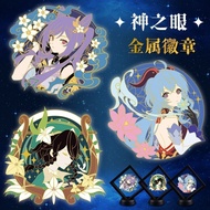 Genshin Impact Badge 4th Anniversary Commemorative Metal Brooch/aakc