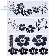 BENECREAT 1bag 3 styles PET Cartoon Self Adhesive Car Stickers Waterproof Floral Car Decorative Deca