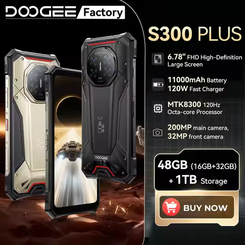 Global version DOOGEE S300 Plus 5G Rugged Phone 6.78" Gemini AI LED Light Dimensity 8300 48GB+1TB 11