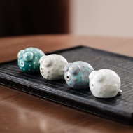 Ge Kiln Ru Kiln Cute Bubble Fish Small Ornaments Tea Play Tea Pet Kung Fu Tea Set Can Raise Slices T