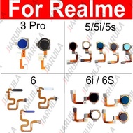For Realme 3 Pro 5 5i 5S 6i 6 6S Fingerprint Scanner Sensor Touch ID Home Button flex