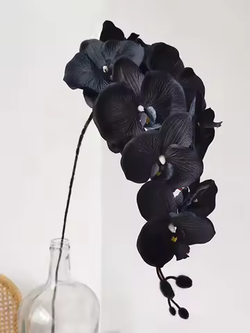 1pc Black Butterfly Orchid String Simulation Plant Dancing Orchid Silk Cloth Simulation Flower Artif