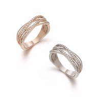 White Cubic Ring 14K Plated Gold Ring