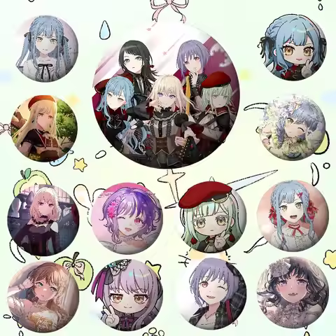 B-Bang Dream Ave Mujica Cartoon Badges Tinplate Soft Button Pin Brooch Metal Badge Custom Jewelry Ac
