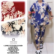 PIYAMA JUMBO GOLDEN FLOWER CP KATUN IMPORT WANITA MOTIF MURAH JAKARTA KONVEKSI