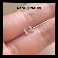 [Nano&Naon] 14K Solid Gold Ball Piercing – Korean Smiley Earring (single/pair)