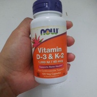Now Vitamin D-3 &amp; K-2 120 Capsules