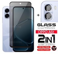 2 in 1 Privacy Tempered Glass Screen Protector Front Film For Oppo A 6 A6 t Pro A6t A6tPro A6X A6S A