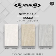 KERAMIK DINDING PLATINUM 25X40 BOSCO BROWN / BOSCO WHITE / BOSCO GREY