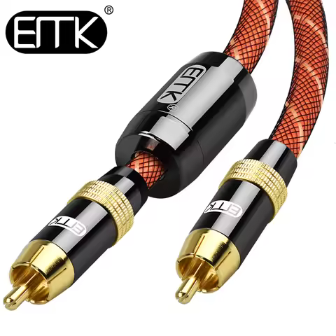EMK RCA Subwoofer Cable Coaxial Audio RCA Cable RCA to RCA Male to Male 1m 3m 5m DVD Speaker Amp Con