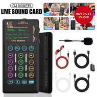 Handheld live streaming sound card device with voice changing function, audio mixer, used for podcas
