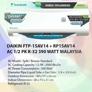 ac 1/2 pk daikin malaysia low watt + pasang
