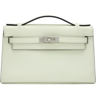 Hermès Vert Fizz Swift Kelly Pochette Palladium Hardware, 2023