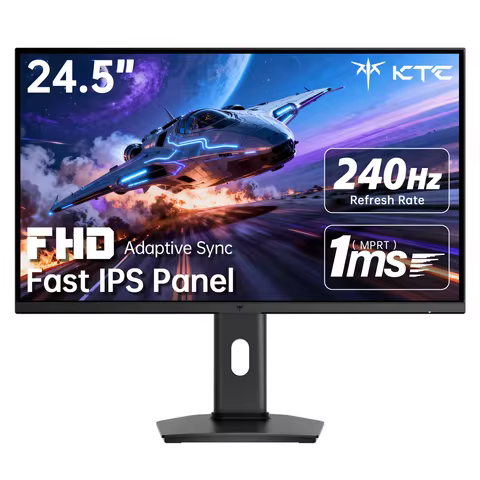 KTC 24.5 Inch 240Hz Gaming Monitor, FHD 1080p Fast IPS Computer Monitor, 1ms with Adaptive-Sync, HDR