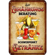 Retro 2D Metal Sign 8x12 - Vintage Drink Nutrition Advice, Iron Art Decor for Kitchen Bar Cafe