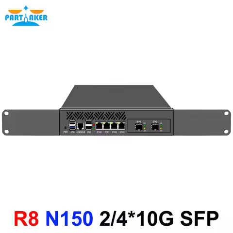 Partaker 9.5 Inch Rack-mounted Firewall Appliance Intel N150 4*/2*10G SFP 4xi226-V 2.5G Mini PC Gate