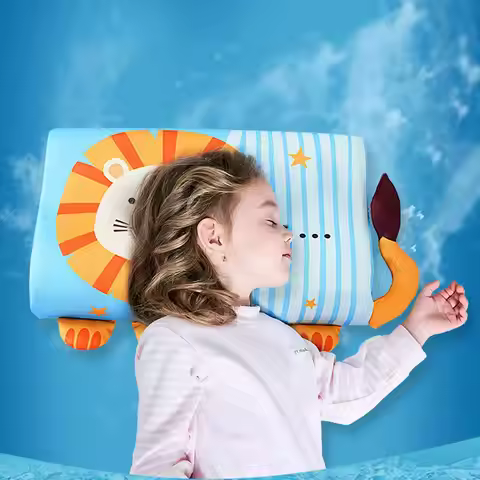 Toddler Bed Pillow Toddler Crib Pillow Breathable Ergonomic Cushion with Animal Pattern for Bedroom