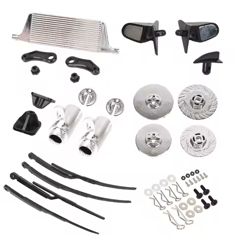 New RC Brake Disc Mirror Exhaust Wipers Kit Fit for 1/10 Drift Car Tamiya MST YOKOMO HPI