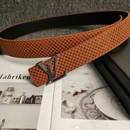 Lv New Style Men's Belt Business Casual Trendy Men Letter Simple Belt AK