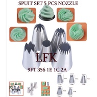 SPECIAL SPUIT 5PCS SET #9FT #356 #1E #1C #1A 1G 4B 333 D66 195 6B 2B 895 5FT 7FT CAKE DECORATION TOO