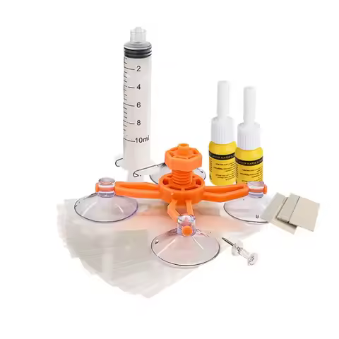 2023 Windshield Repair Kit Automotive Glass Repair Fluid with Syringe Thrusters Glass Chip Repair To