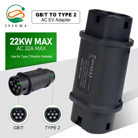 GBT to Type 2 EV Charger Adapter 32A 22KW 7.2KW Home AC Charging Converter for EU Electric Vehicle