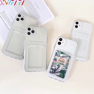 Simple Transparent Casing For Samsung Galaxy A05 A05S A15 A25 A35 A55 A04 A04E A14 A24 A34 A54 A73 A53 A33 5G Slot Card Holder Wallet Soft Silicone Case Put Photos Protective Cover