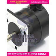 60W 3000 RPM 24V DC Brushless Motor