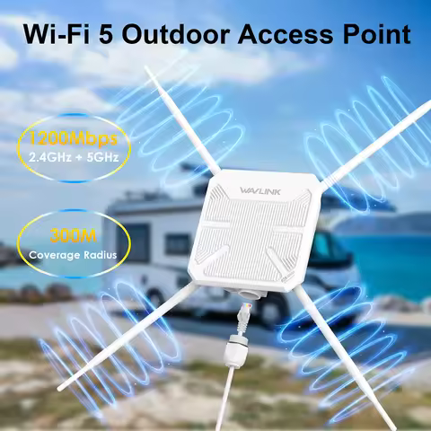 WAVLINK AC1200 Outdoor Long Range Wifi Extender Wifi 5 Waterproof Access Point Wifi Signal Booster W