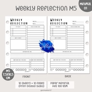 Planner Book Refill Paper Binder Weekly Reflection Simple Minimalist M5