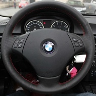 DIY Hand-Stitched Black Artificial Leathers Car Steering Wheel Cover For BMW E90 320 318i 320i 325i 