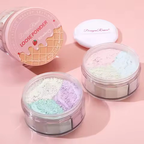 3Color Matte Face Loose Powder Waterproof Oil Control Facial Makeup Powder Natural Smooth Pearlescen