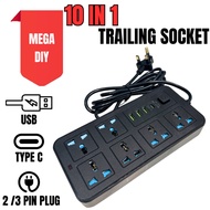 [10 in 1 ] USB TYPE-C Extension Plug Trailing Socket Extension Extension Plug With USB Port Type C E
