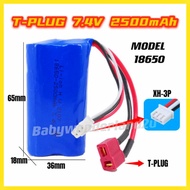 Rechargeable Battery 7.4V 2500mAh T-Plug 1300mAh li-ion Bateri RC Car Toys