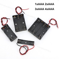 5PCS 1/2/3/4 Slot AAA Battery Case 1.5v 3v 4.5v 6v Box AAA Battery Holder Leads 1 2 3 4 Slot port 1x