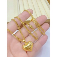 10k saudi gold japan heart necklace 18"-1,200 gold chain