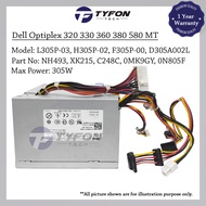 Dell Optiplex 760 780 960 MT Power Supply PSU 305W AC305AM-00 H305P-02 D305A002L 0MK9GY 0M360M (Refu