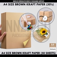 NNZN A4 Size Kraft Paper Inkjet Kraft Paper 8.25"X11.75" 80gsm 150gsm 200gsm - Sold per 50's