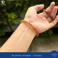 7AM สร้อยข้อมืออำพันแท้ อำพันพม่า Burmite Amber อายุ 99ล้านปี ยุคครีเทเชียส อัญมณีอินทรีย์ แคปซูลแห่