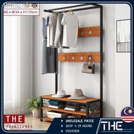 ♛THE Fashion Cloth Wardrobe Cabinet Storage Hat Bag Rack Modern Style MDF (L80 x W34 H170cm)